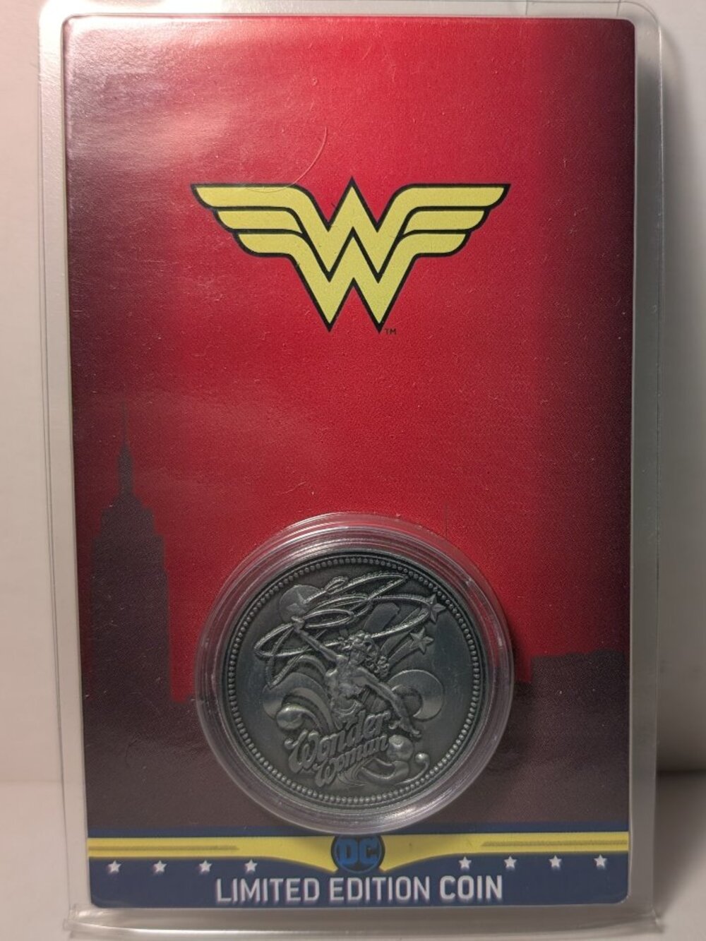 Wonder Woman Limited Edition Coin Official DC Comics Collectible Badge Figure